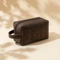 Pochette de toilette Boxy Wash en liège Fumé