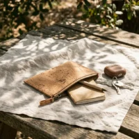 Flat Zip Pouch S in use, under cork oaks