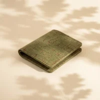 Porta carte Fold in tessuto di sughero Muschio