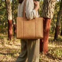Harvest Tote in use, under cork oaks