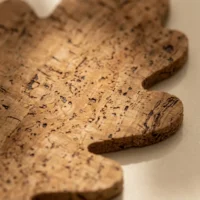 Oak Leaf Coasters, Set of 4, close-up of the cork grain