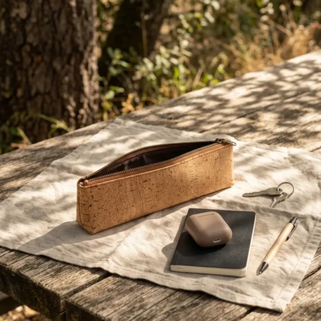 Pencil Pouch in use, under cork oaks