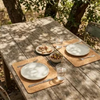 Rectangular Placemats, Set of 2 in use, under cork oaks