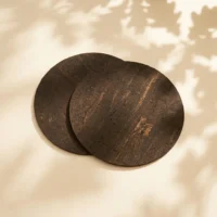 Round Placemats, Set of 2 in Smoked cork
