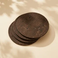 Bases Stitched para Copos, Conjunto de 4 em cortiça Fumado