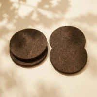 Wide Coasters, Set of 4 in Smoked cork