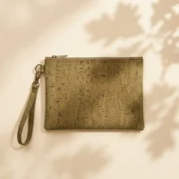 Wristlet Pouch in Moss cork